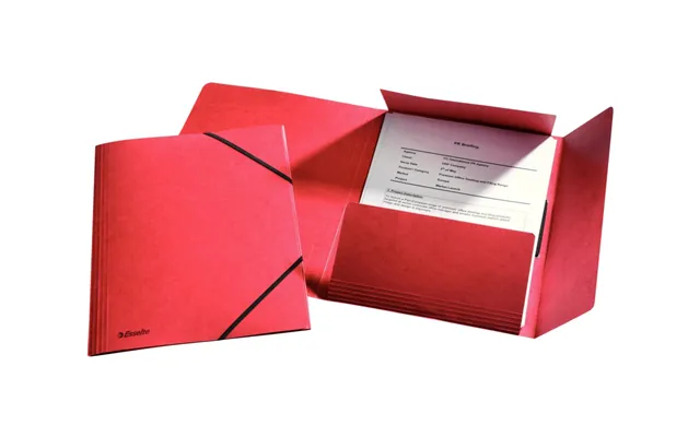 3-klap Elastikmappe Esselte Fsc A4 Rød - 25 Stk.