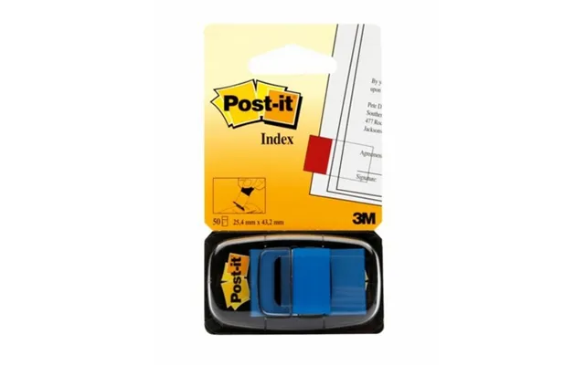 3m Post-it Indekseringsfaner Af Folie 25x43mm 50stk Blå 13k001c