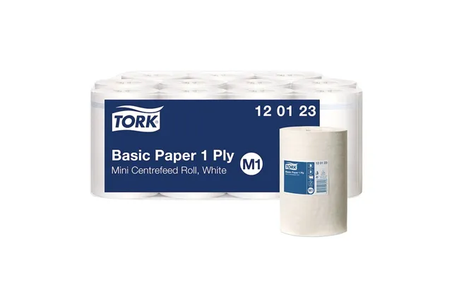Aftørringspapir Tork M1 Basic Centerfeed 1-lag Hvid - 11 Ruller Pr