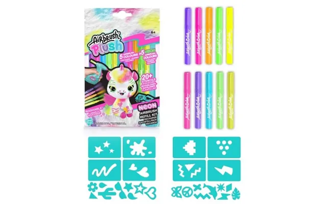 Airbrugsh Plush Refill Neon Sæt M. 10 Tusser