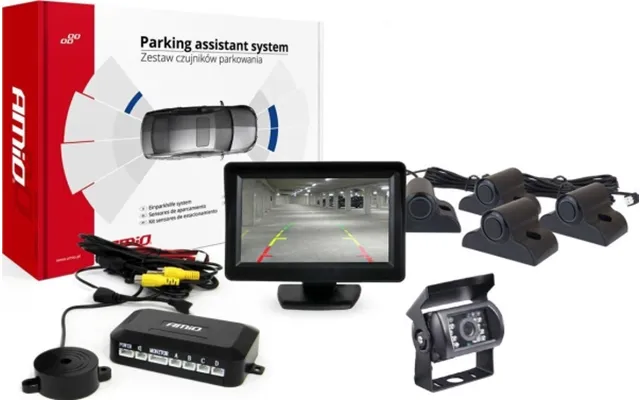 Amio Parkavimo Pagalbos Sistema Tft01 4,3 Su Hd-501-ir Kamera - 4 Juodi Jutikliai