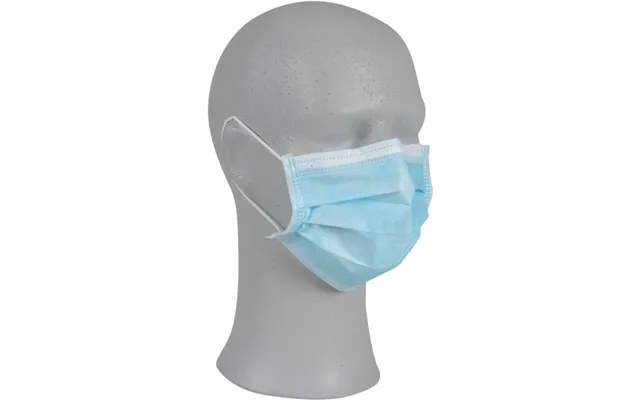 Ansigtsmaske, Abena Excellent, 3-lags, Blå, Engangs - 50 Stk