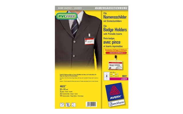 Avery Clip Badge - Gennemsigtig