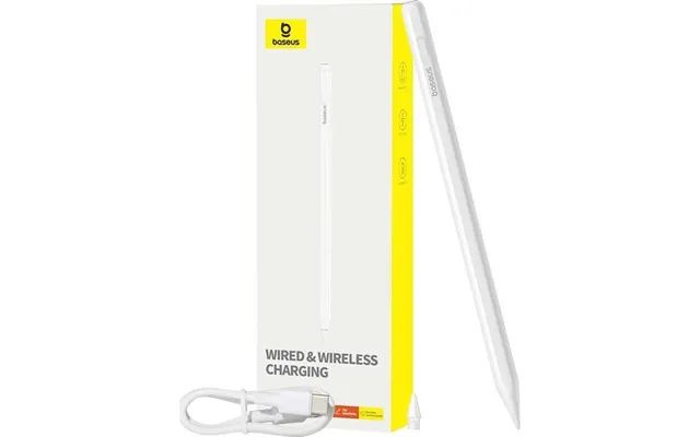 Baseus Smooth Writing Series Aktiv Stylus M. Trådløs Og Kablet Opladning Hvid