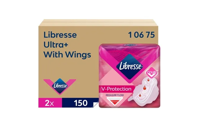 Bind Libresse Ultra Wing Dispenser Refill Uden Parfume Hvid 2x150stk,2 Pk X 150 Stk Krt