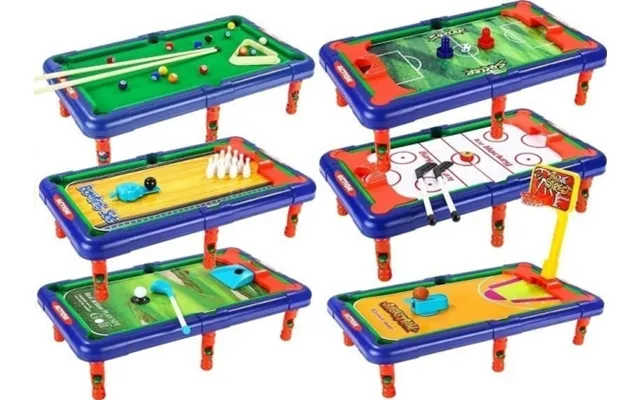 Bordfodboldbord 6 I 1 Billard Hockey Fodbold Lean Toys