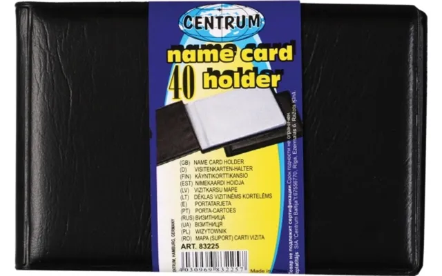 Centrum Business Card Holder Centrum 83225 Black Pvc 40pcs