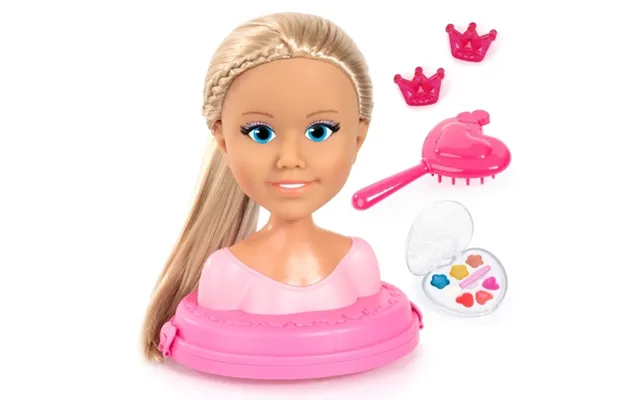 Charlene Top Model Sminke Og Frisørhoved Med Kosmetik 21 Cm