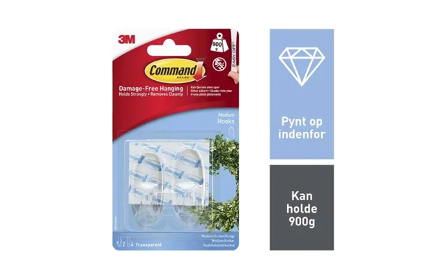Command Gennemsigtige Mellemstore Kroge Med Gennemsigtige St