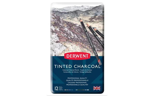 Derwent Tinted Charcoal Pencil 12 Stk. I Tinæske