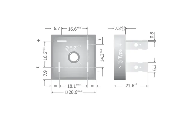 Diotec Kbpc3510fp Broensretter Kbpc 1000 V 35 A Enkeltfaset