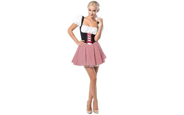Dirndl Eva - Rød Og Sort