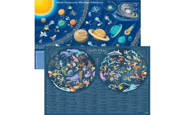 Double-sided Desk Pad Solar System Young Explorer - Young Explorer Sky Map For Kids