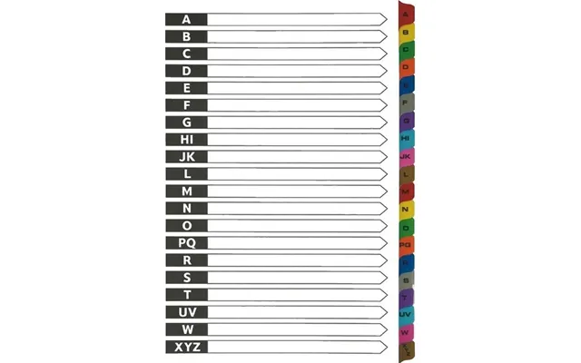 D.rect A4 Kartoninddelere A-z Indeks Lamineret