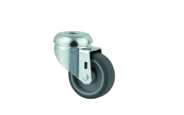 Drejeligt Hjul Gummi Ø50 Mm 40 Kg Glideleje Med Bolthul Byggehøjde 69 Mm