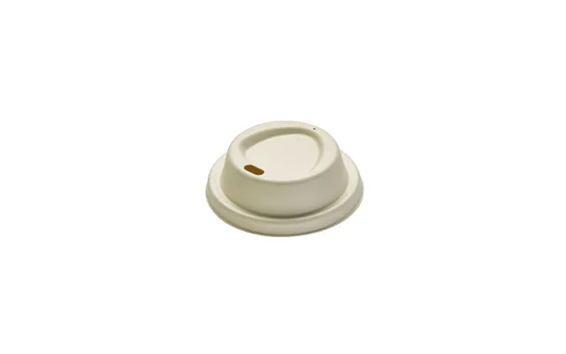 Drikkelåg Bagasse Ø80xh25mm Til Kaffebæger Natur,20 Ps X 50 Stk Krt