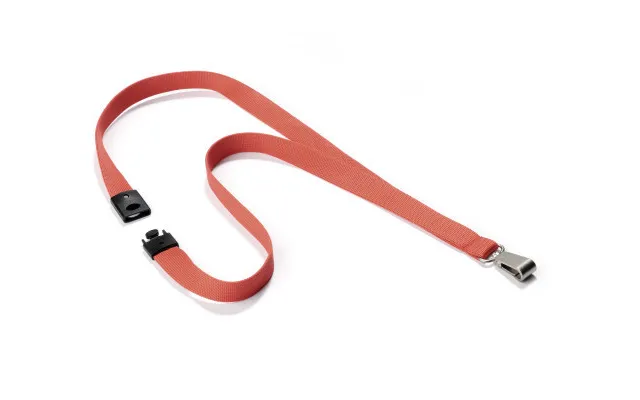 Durable Textile Lanyard Soft Colour Coral - Emblem Etui