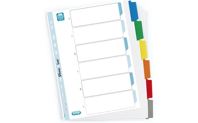 Elba Cardboard Tabs A4 Mylar - Farvet