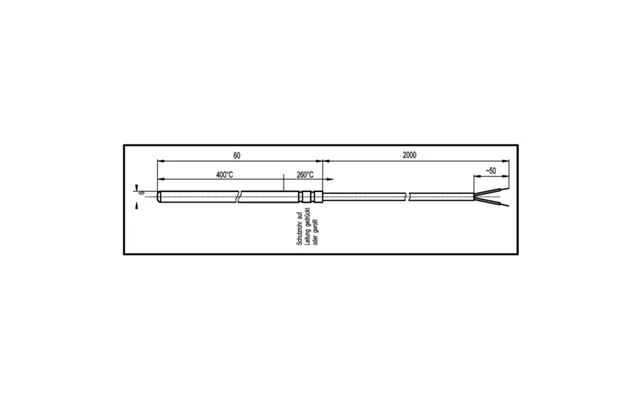 Enda Termoelement K1-tc-j-6x60-2m-600 C Sensortype J Måleområde Temperatur-50 Til 600 C Kabellængde Detaljer 2 M Sensord