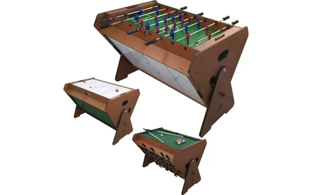 Enero Roterende 3-i-1 Billardbord Billard Billard Fodboldspillere 121x89x84,5cm