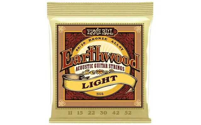 Ernie Ball 2004 Earthwood Bronze 80 20 Light - Stål Strenge Til Akustisk Guitar