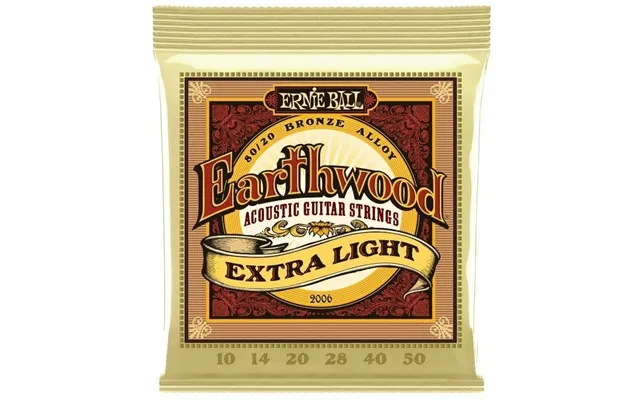 Ernie Ball 2006 Earthwood Bronze 80 20 Light - Stål Strenge Til Akustisk Guitar