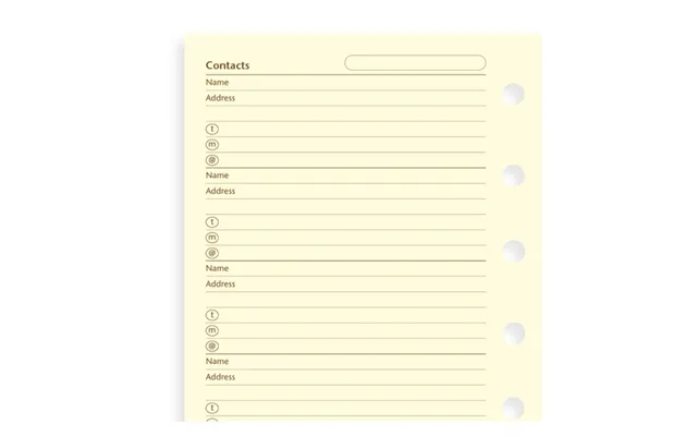 Filofax Pocket Kontakter Créme