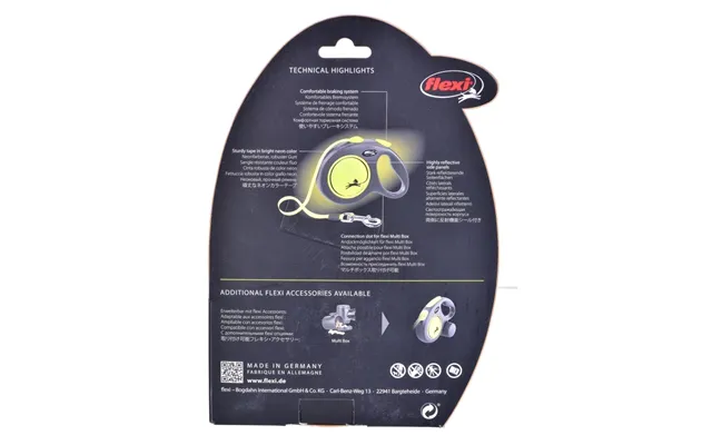 Flexi New Neon Gul Bånd L - 5m