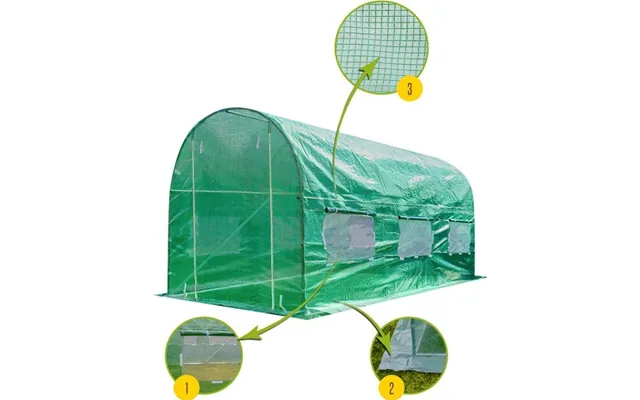 Funfit Green Foil Tunnel With Windows - 7m2 350 * 200 * 200