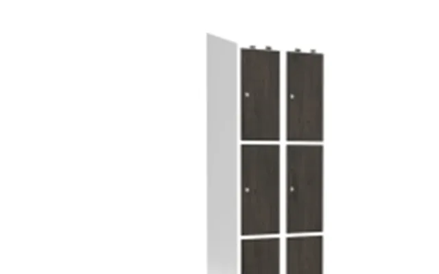 Garderobeskab 2x400 Mm Lige Tag 3-delt Søjle Laminat Dør Nocturne Wood Cylinderlås