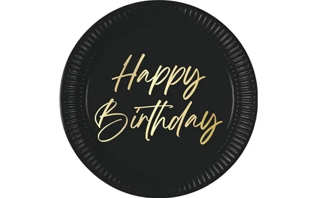 Happy Birthday Papirtallerkener 23 Cm - 8 Stk.
