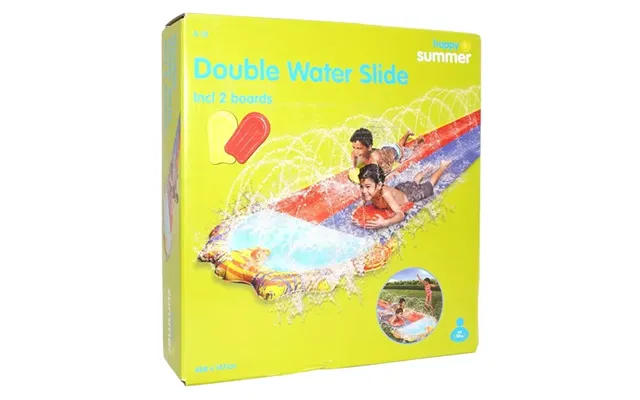 Happy Summer Dobbelt Vandglidebane Med Body Boards