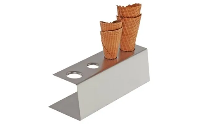 Holder 9.5x27.5x9 Cm 4 Huller Rustfri Stål Til Isvaffler