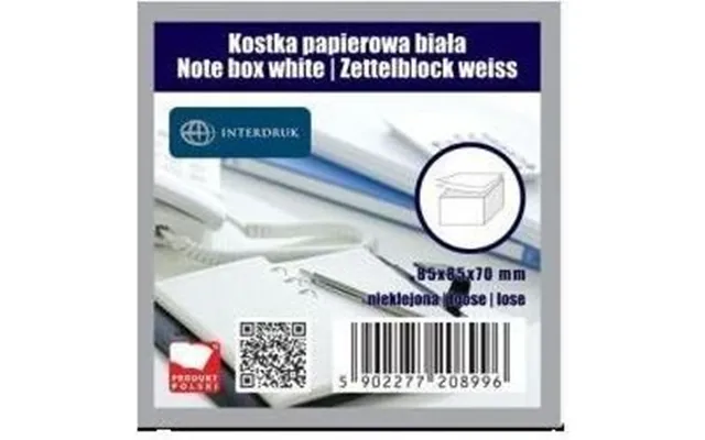 Interdruk Papirlapper Hvid 85×85×70 Mm - Ikke-limet 203798