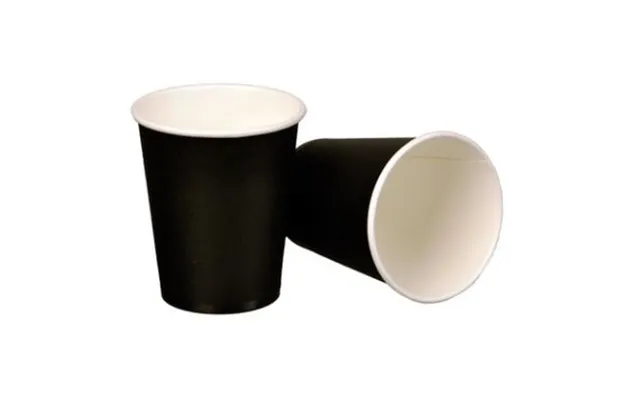 Kaffebæger Pap Ø80xh90mm 25cl 8oz Single Wall Sort,50 Stk Ps - 50 Stk