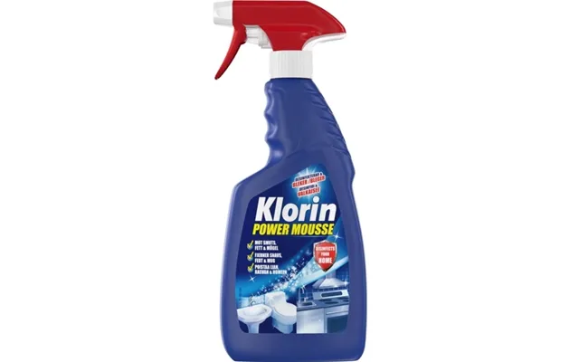 Klorrengøring, Klorin Power Mousse, 500 Ml, Klar-til-brug, Uden Farve, Med Parfume - 12 Stk