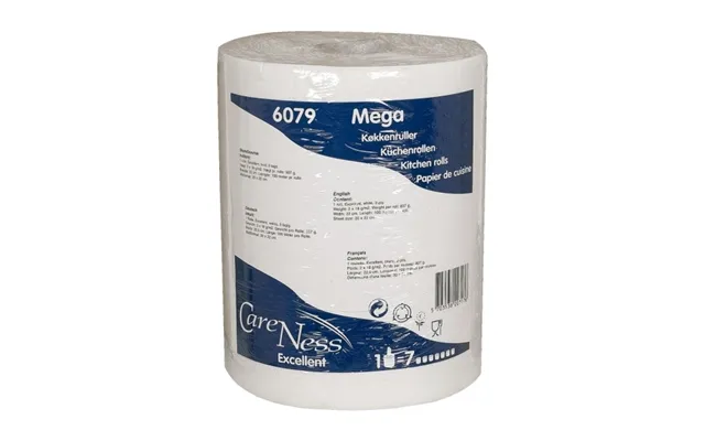 Køkkenrulle, Abena Care-ness Excellent, 2-lags, 100m X 22cm, Ø17,5cm, Hvid - 6 Stk