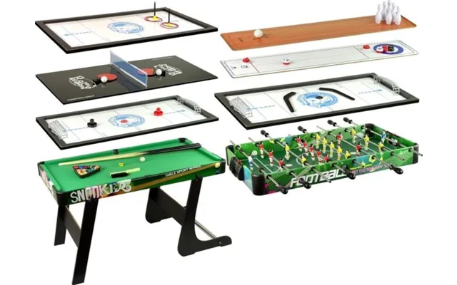 Lean Sport 8in1 Bordfodboldbord Ping Pong Billard Bowling Hockey