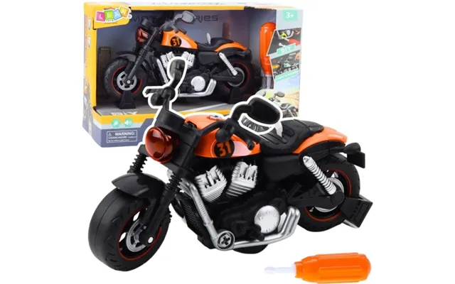 Leantoys Diy Motorcykel Til At Skrue Af Og På - Lys Og Lyde Orange