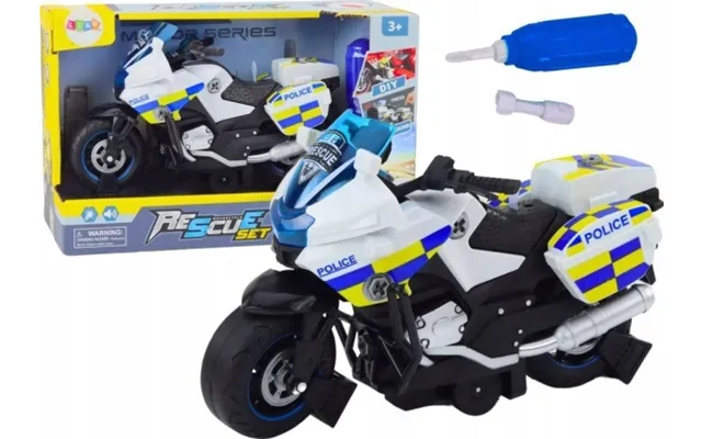 Leantoys Diy Police Turning Motorcycle Lights Sounds Hvid