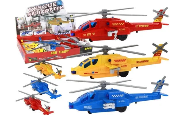 Leantoys Helikopter Redningsfly I Aluminium Med Sæde Forlænger Mix Af Lyd Og Lys