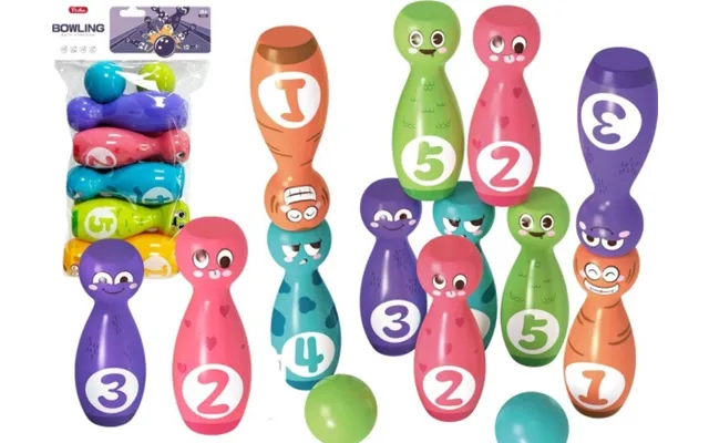 Leantoys Legesæt Til Kegle- Bowlingboldspil Farvede Bolde 10 Dele