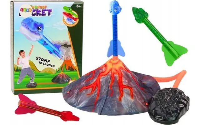 Leantoys Legetøjssæt Raketlauncher Dinosaurer Vulkan Regulerbar