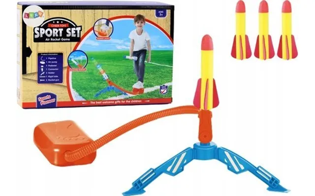 Leantoys Skumraketstarter Med Pumpe, 3 Stk. - Gul