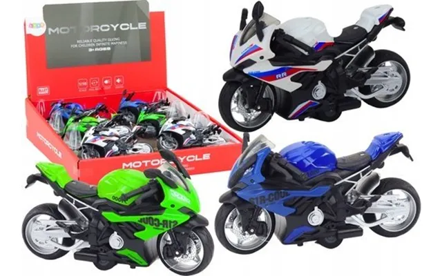 Leantoys Sportmotorcykel Med Sædeunderstøtning 3 Farver Hvid Grøn Blå