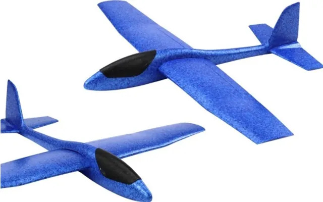 Leantoys Stort Letvægts-svævefly Af Styropor - Blå 68 Cm