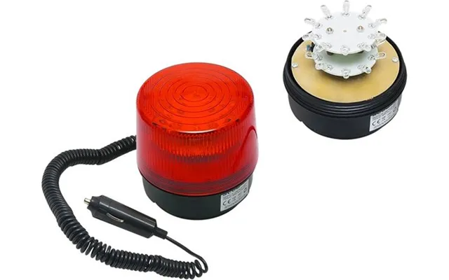 Led Advarselslampe 12v Magnet - Rød