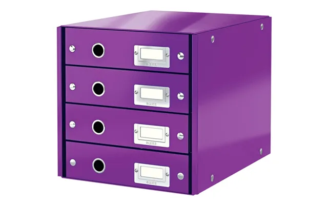 Leitz Click & Store Wow Skuffekabinet 4 Skuffer - 81% Recirkuleret Karton Lilla