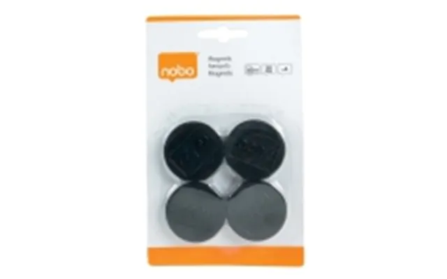 Magneter 38 Mm Nobo Sort - 4 Stk.