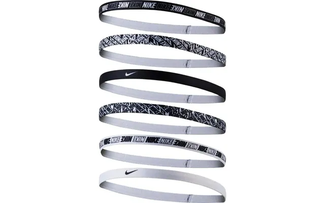 Nike Printed Headbands Hårbånd 6 Stk Hvid Sort N.000.2545.176